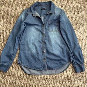 Denim long sleeve blouse size medium